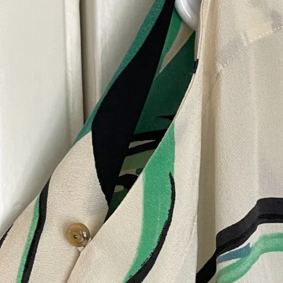 NWT Women's Leifsdottir 100% Silk Coral Floral Print Top Size 12 - Picture 5 of 8